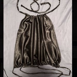 Gathered Satin Halter Top